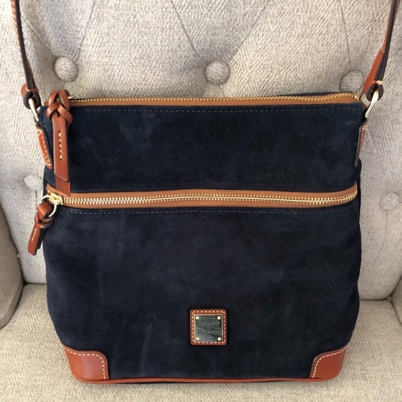 Dooney & Bourke Handbags - Dooney & Bourke Suede Leather Crossbody Purse Blue
